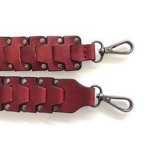 Genuine Leather Burgundy bag Strap